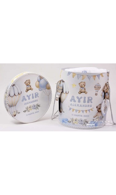 Trusou botez cu ursuleti albastri si baloane de aer cald Teddy Bear Bleu Hot Air Balloons 26